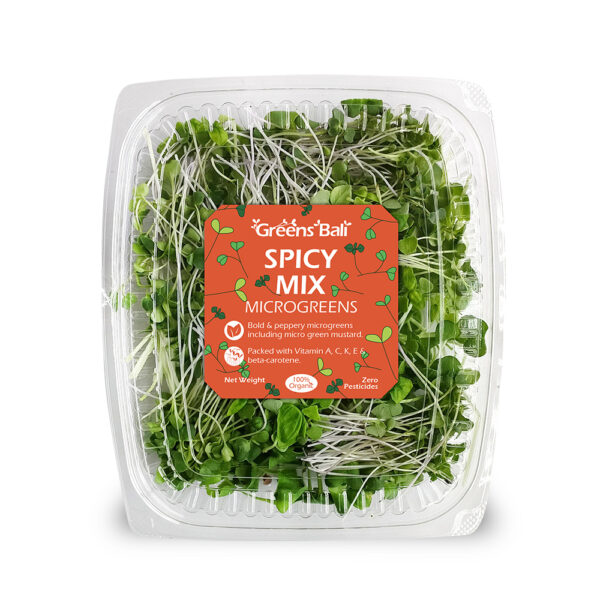 A mix of spicy microgreens